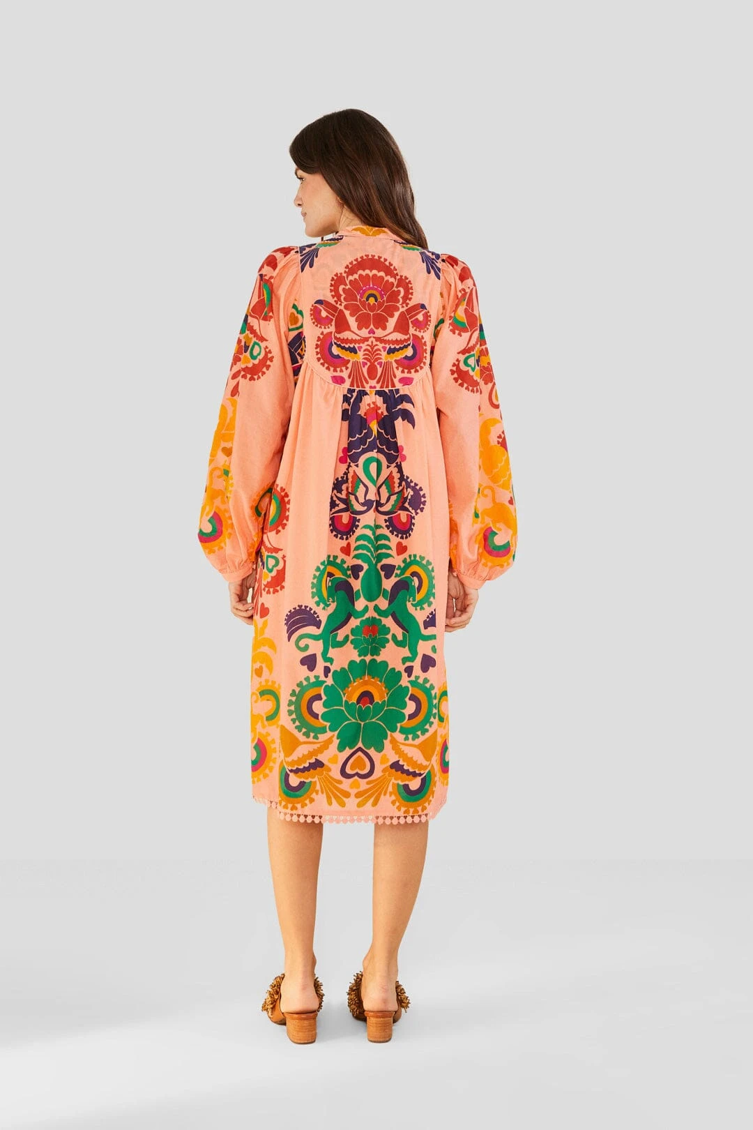 Farm Rio Peach Amulet Midi Dress 4 Farm Rio Peach Amulet Midi Dress - Image 2