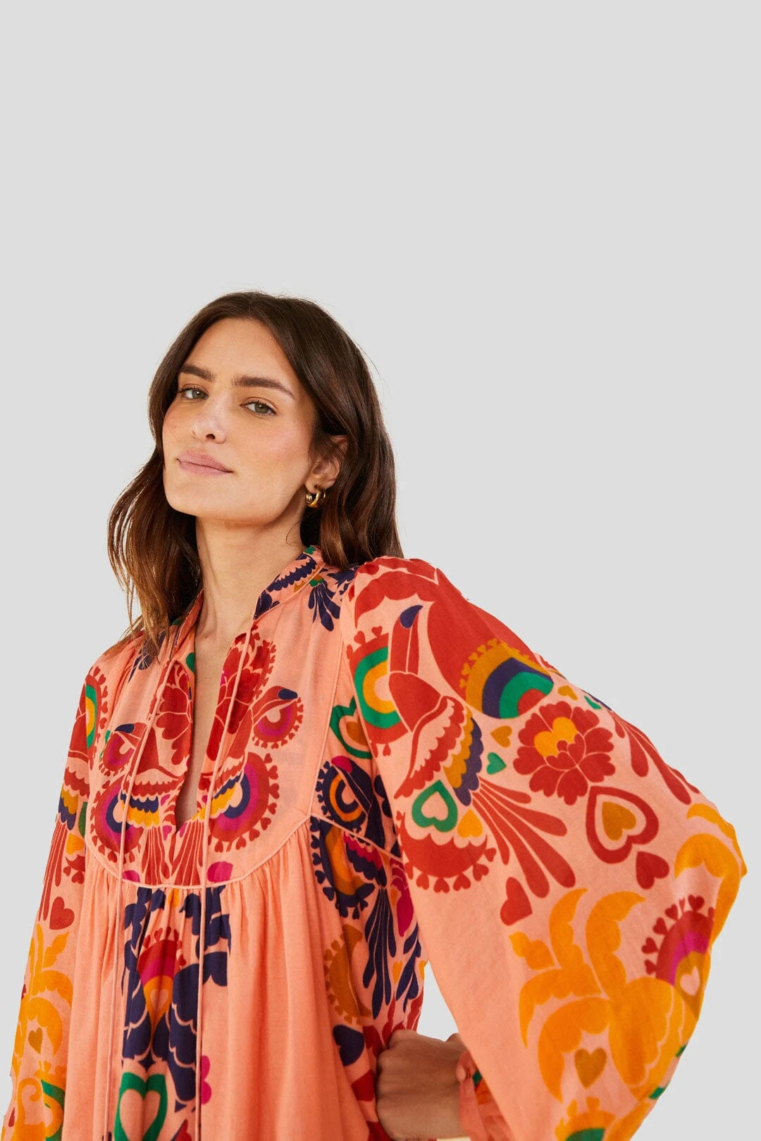 Farm Rio Peach Amulet Midi Dress 7 Farm Rio Peach Amulet Midi Dress - Image 5