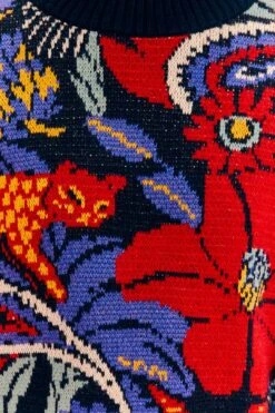 Farm Rio Blue Vintage Forest Sweater Dress -Farm Rio 304105 04