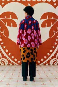 Farm Rio Mixed Leopards Fleece Coat -Farm Rio 304114 04