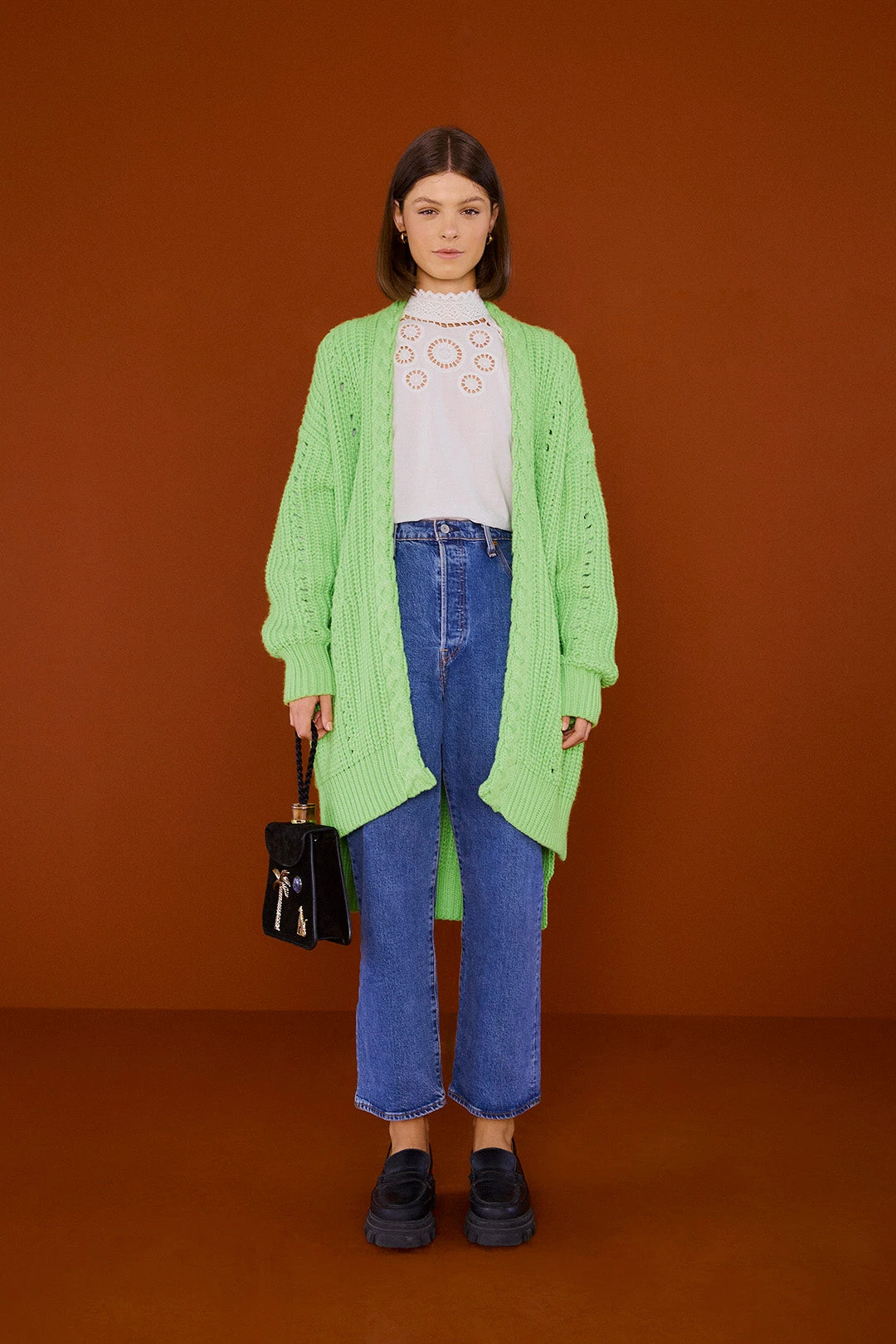 Farm Rio Lime Green Cardigan 5 Farm Rio Lime Green Cardigan - Image 3