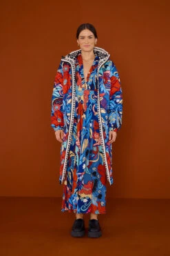 Farm Rio Black Graphic Floral Reversible Puffer Jacket -Farm Rio 304120 02