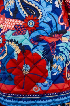 Farm Rio Black Graphic Floral Reversible Puffer Jacket -Farm Rio 304120 06