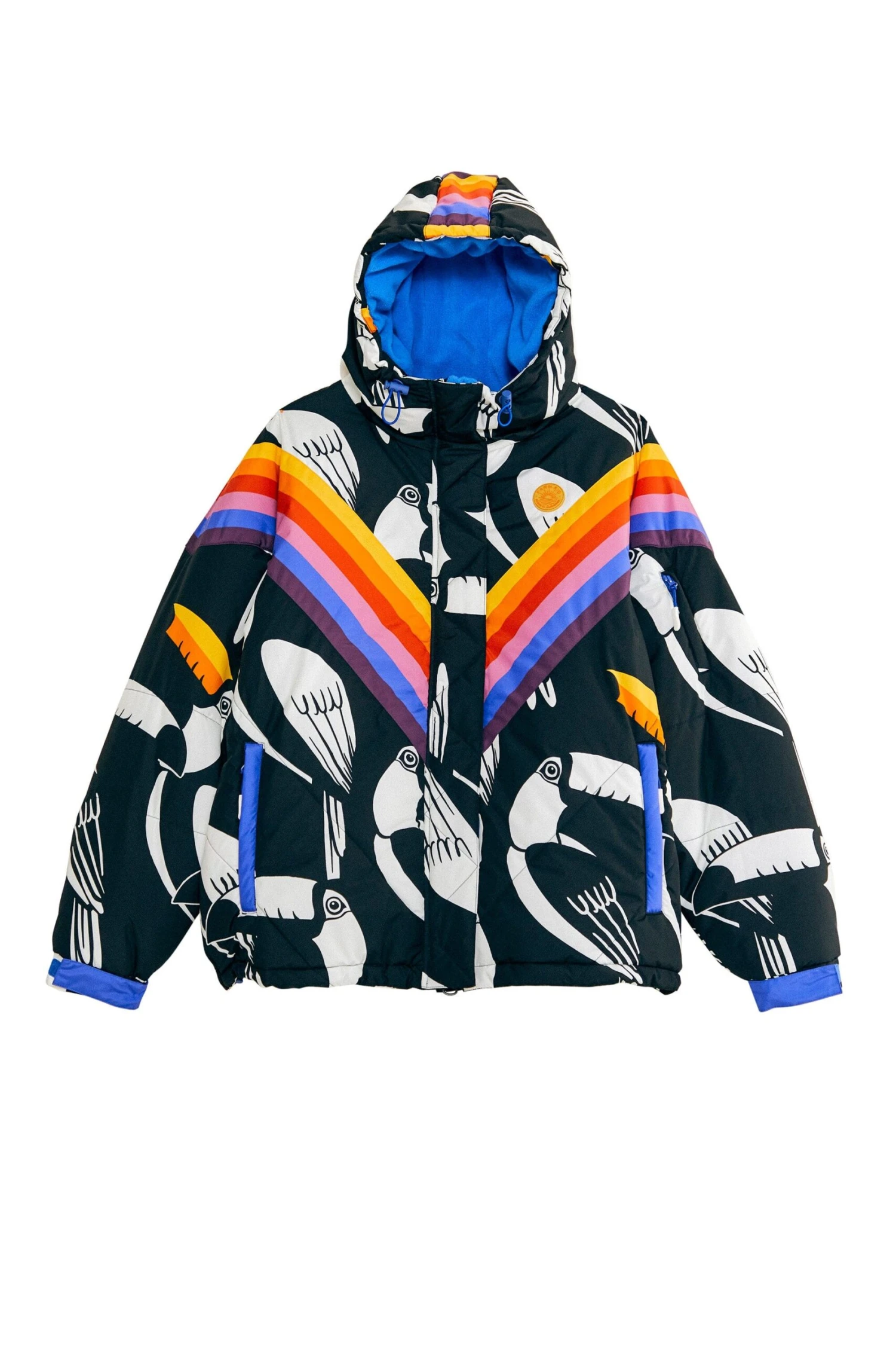 Farm Rio Black Graphic Toucans Ski Puffer Jacket 10 Farm Rio Black Graphic Toucans Ski Puffer Jacket - Image 8
