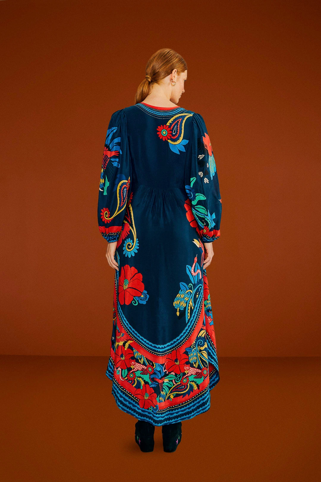 Farm Rio Blue Vintage Forest Midi Dress 4 Farm Rio Blue Vintage Forest Midi Dress - Image 2