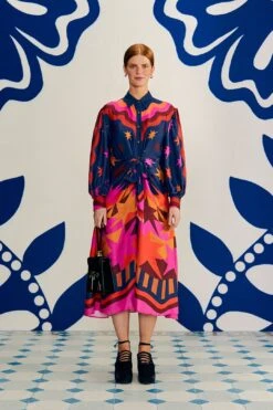 Farm Rio Graphic Scarves Lenzing™ Ecovero™ Viscose Midi Dress -Farm Rio 304157 02