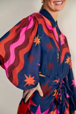 Farm Rio Graphic Scarves Lenzing™ Ecovero™ Viscose Midi Dress -Farm Rio 304157 03