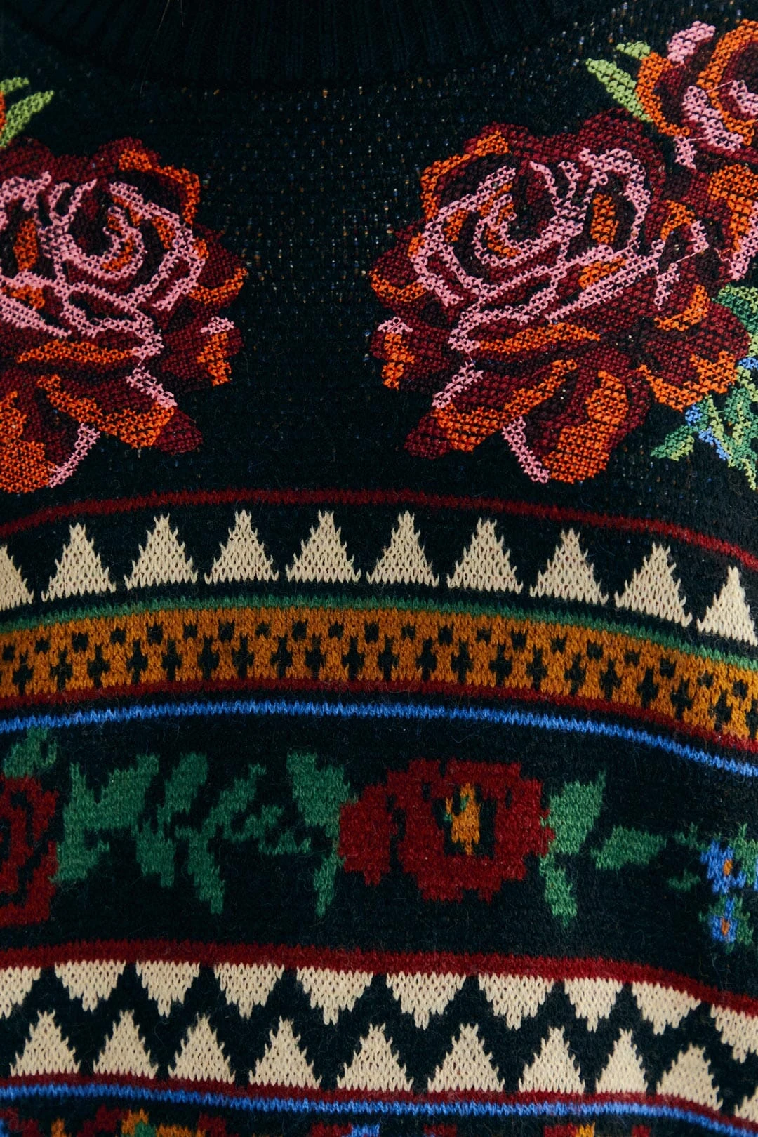 Farm Rio Black Flower Tapestry Embroidered Sweater 7 Farm Rio Black Flower Tapestry Embroidered Sweater - Image 5