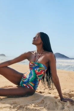 Farm Rio Chevron Toucans One Piece Swimsuit