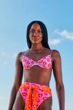 Farm Rio Maxi Leopard Patch Bra Bikini Top