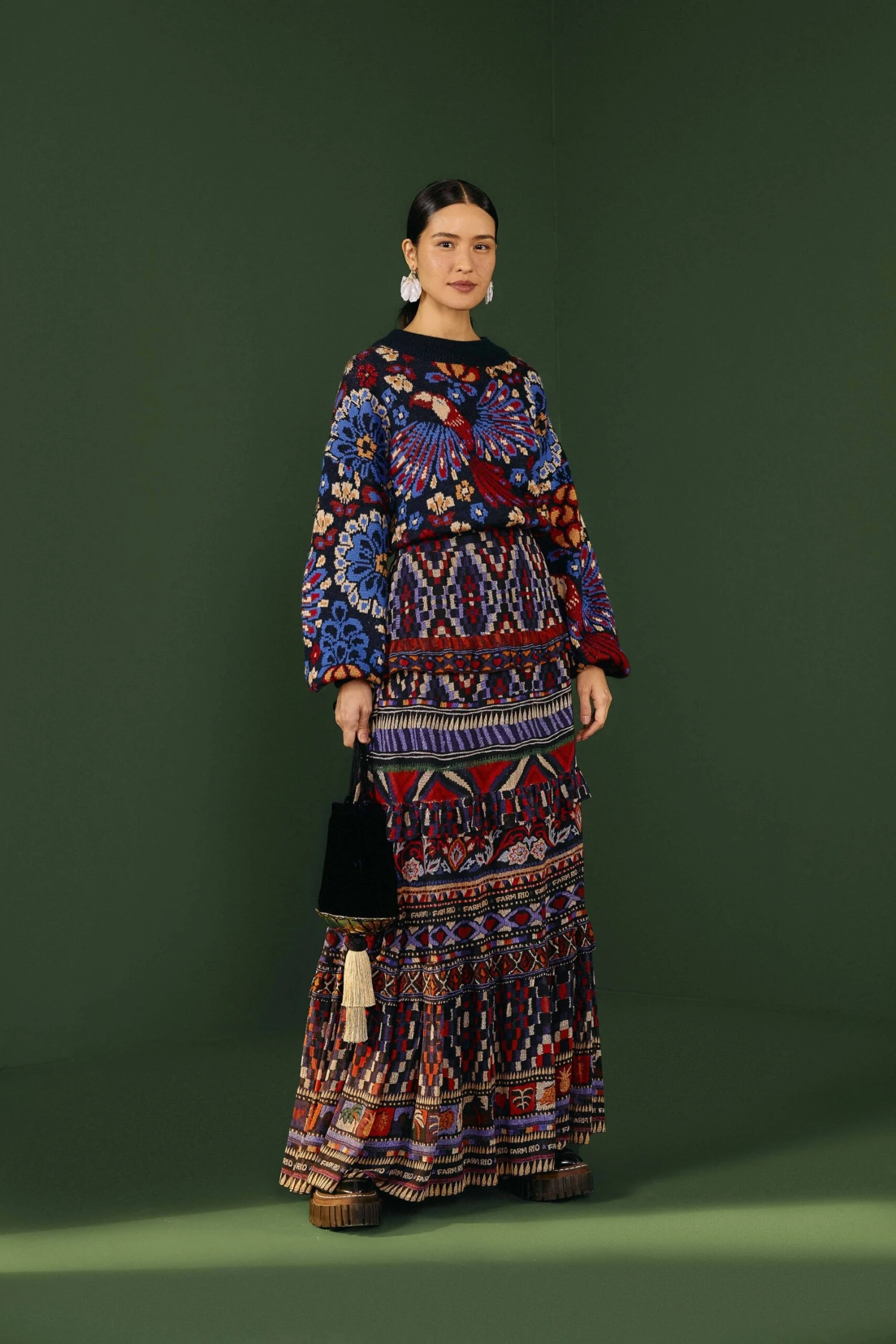 Farm Rio Navy Pineapple Flowers Sweater 4 Farm Rio Navy Pineapple Flowers Sweater - Image 2