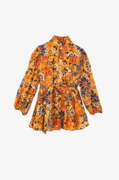 Farm Rio Yellow Pineapple Flowers Mini Dress -Farm Rio 304585 05