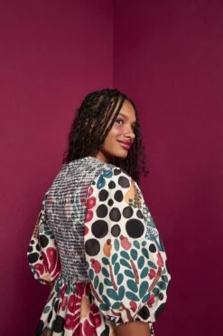 Farm Rio Mushroom Forest Organic Cotton Midi Dress -Farm Rio 304592 05