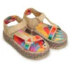 COLORFUL TOUCANS FLATFORM RAFFIA VELCRO SANDAL -Farm Rio 304695 01