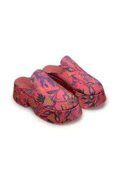 Farm Rio Pink Sunset Tapestry Platform Loafer Mule