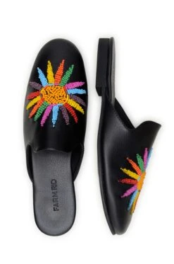 Black Sunshine Flat Mule 8 Black Sunshine Flat Mule -Farm Rio 304889 03
