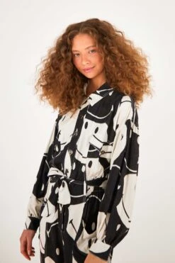 Farm Rio Black & White Smiley® Jumpsuit -Farm Rio 305146 03