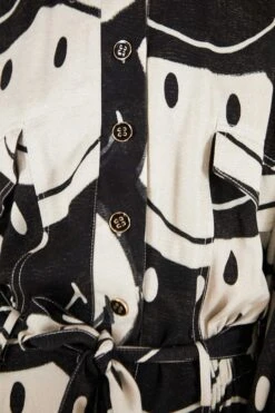 Farm Rio Black & White Smiley® Jumpsuit -Farm Rio 305146 05