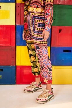 Farm Rio Patchwork Tapestry Smiley® Pants