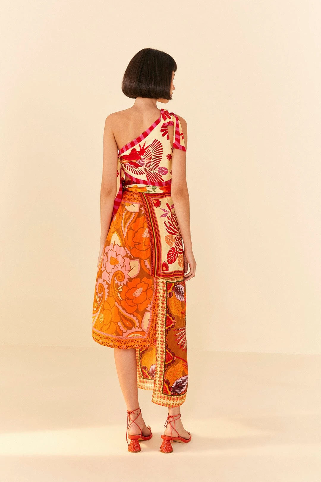 Farm Rio Forest Mixed Scarves Midi Dress 5 Farm Rio Forest Mixed Scarves Midi Dress - Image 3