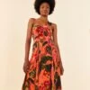 Orange Blooming Garden Maxi Dress 1 Orange Blooming Garden Maxi Dress -Farm Rio 305268 01