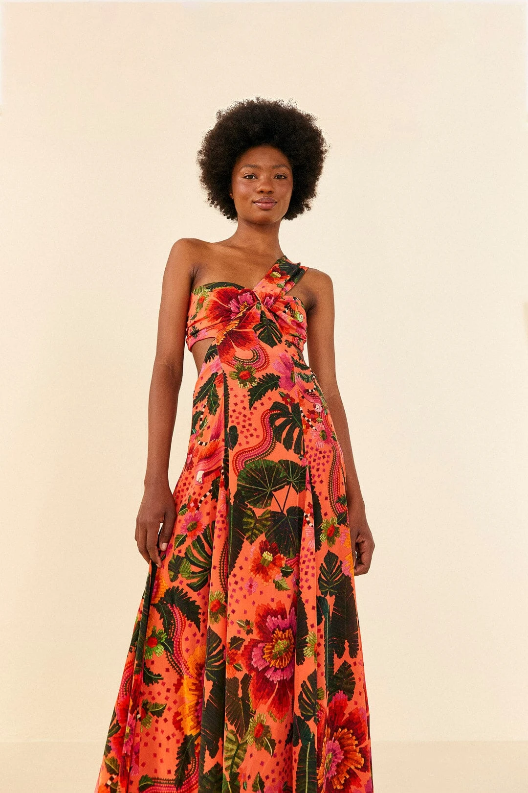 Orange Blooming Garden Maxi Dress 3 Orange Blooming Garden Maxi Dress
