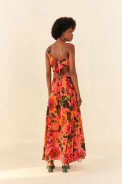 Orange Blooming Garden Maxi Dress 11 Orange Blooming Garden Maxi Dress -Farm Rio 305268 04