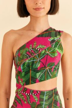 Farm Rio Pink Leaves Mini Dress -Farm Rio 305273 05 3e9d345f cfa8 4a5b b373 3f7e31bc9f29