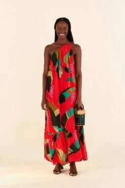 Farm Rio Red Heliconia Maxi Dress -Farm Rio 305296 03