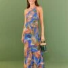 Farm Rio Blue Macaw Flight Lenzing™ Ecovero™ Viscose Midi Dress