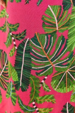 Farm Rio Pink Leaves Midi Dress -Farm Rio 305298 04