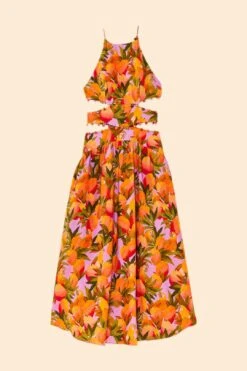 Farm Rio Lilac Mango Macaws Midi Dress 13 Farm Rio Lilac Mango Macaws Midi Dress -Farm Rio 305347 06