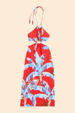 Farm Rio Red Sweet Jungle Cut Out Midi Dress -Farm Rio 305349 06