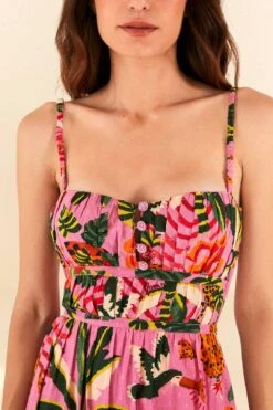 Pink Leopard Forest Midi Dress 10 Pink Leopard Forest Midi Dress -Farm Rio 305796 03