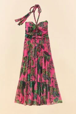 Pink Leaves Cut Out Maxi Dress 15 Pink Leaves Cut Out Maxi Dress -Farm Rio 305799 07
