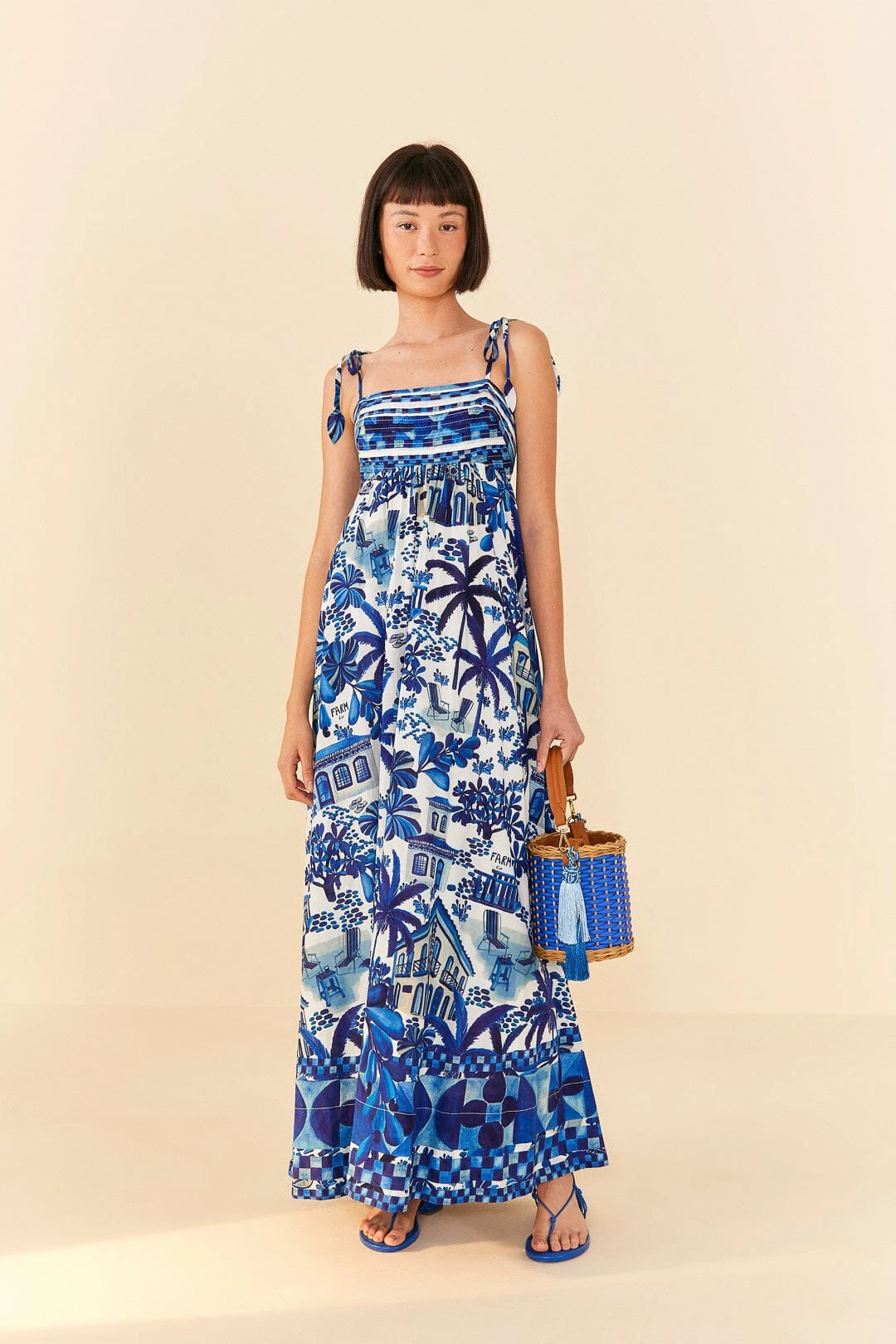 Farm Rio Sweet Rio Tie Strap Maxi Dress 4 Farm Rio Sweet Rio Tie Strap Maxi Dress - Image 2