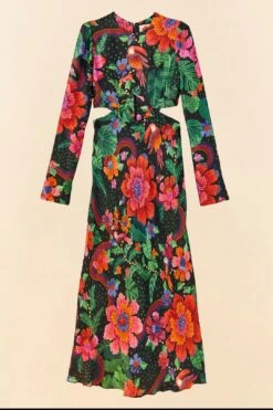 Farm Rio Black Blooming Garden Lenzing™ Ecovero™ Viscose Midi Dress 13 Farm Rio Black Blooming Garden Lenzing™ Ecovero™ Viscose Midi Dress -Farm Rio 306067 06 1