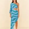 Farm Rio Green Copacabana Asymmetrical Midi Dress 2 Farm Rio Green Copacabana Asymmetrical Midi Dress -Farm Rio 306071 01
