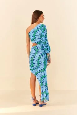 Farm Rio Green Copacabana Asymmetrical Midi Dress -Farm Rio 306071 03