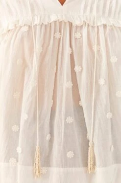 Farm Rio Off-White 3D Flowers Blouse 10 Farm Rio Off-White 3D Flowers Blouse -Farm Rio 306074 04