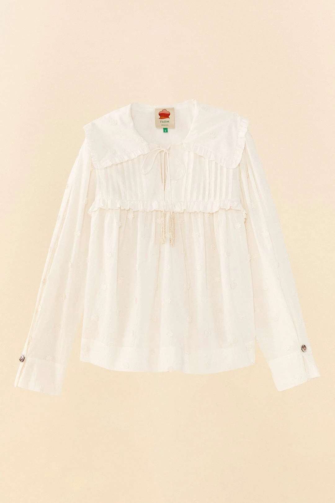 Farm Rio Off-White 3D Flowers Blouse 7 Farm Rio Off-White 3D Flowers Blouse - Image 5