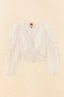 Farm Rio Off-White Lace Blouse -Farm Rio 306081 06