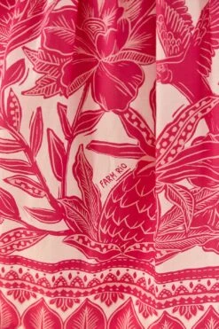 Farm Rio Pink Tropical Woodcut Maxi Dress -Farm Rio 306082 05