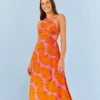 Farm Rio Pink CopacabanaLenzing™ Ecovero™ Viscose Cut Out Midi Dress -Farm Rio 306086 01