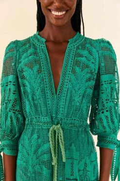 Farm Rio Green Morada Boa Guipure Dress -Farm Rio 306101 03