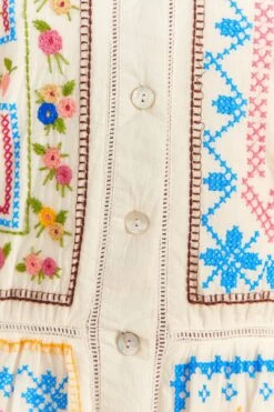 Farm Rio Grandma Gift Embroidered Midi Dress 12 Farm Rio Grandma Gift Embroidered Midi Dress -Farm Rio 306112 05