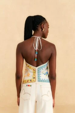 Farm Rio Grandma Gift Embroidered Halter Blouse 11 Farm Rio Grandma Gift Embroidered Halter Blouse -Farm Rio 306113 04