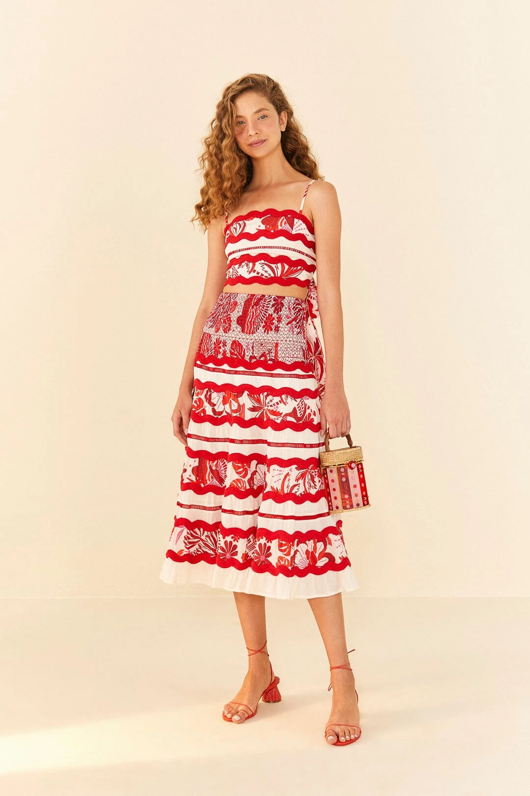 Farm Rio Off-White Rio Tiles Midi Skirt 3 Farm Rio Off-White Rio Tiles Midi Skirt