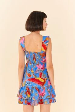 Farm Rio Blue Macaw Party Mini Dress -Farm Rio 306136 03