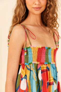 Farm Rio Wonderful Toucans Organic Cotton Midi Dress 10 Farm Rio Wonderful Toucans Organic Cotton Midi Dress -Farm Rio 306145 03